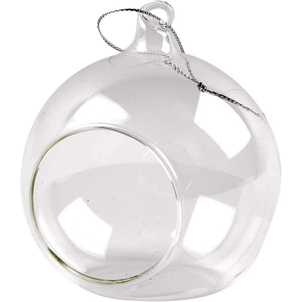 Glaskula med hål - dia. 8 cm - 6 st