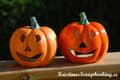 Miniatyrbild 3 av 3: Halloweenlyktor -  Pumpor i Terrakotta 2 st - H: 15 cm