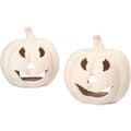 Miniatyrbild 1 av 3: Halloweenlyktor -  Pumpor i Terrakotta 2 st - H: 15 cm