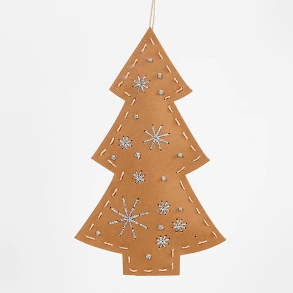 Juldekoration av Läderpapper - Pysselkit - Metallic Guld