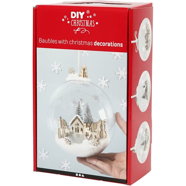 DIY kit - Vintrig Julkula med miniatyrer - Höjd 13,5