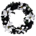 Miniatyrbillede 3 af 6: vidaXL julekrans med LED-lys 60 cm PVC sort