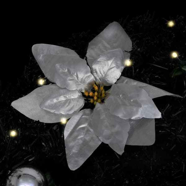 vidaXL julekrans med LED-lys 60 cm PVC sort