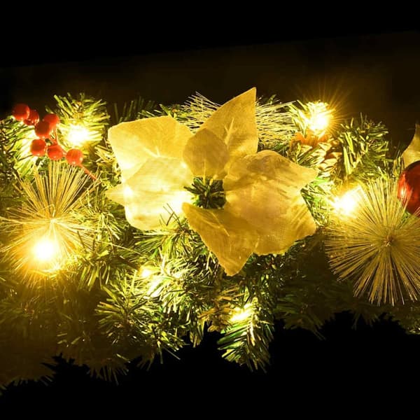 vidaXL Julgirlang med LED-lampor grön 2,7 m PVC