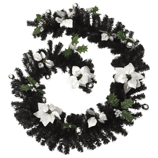 vidaXL Julgirlang med LED-lampor svart 2,7 m PVC
