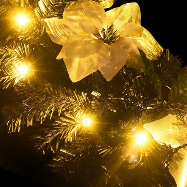 vidaXL Julgirlang med LED-lampor svart 2,7 m PVC