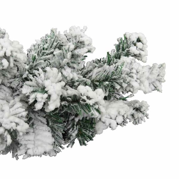 vidaXL Julekrans med flokket snø grønn 20 m PVC