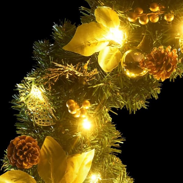 vidaXL juleguirlande med LED-lys 2,7 m PVC grøn
