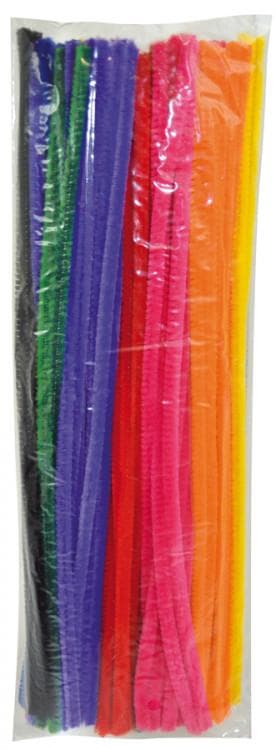 Piprensare 30cm, Ø 6mm, Glansiga, 10 basfärger, 100/fp (Svart, Vit, Gul, Grön, Orange, Lila, Rosa, Blå, Brun, Röd)