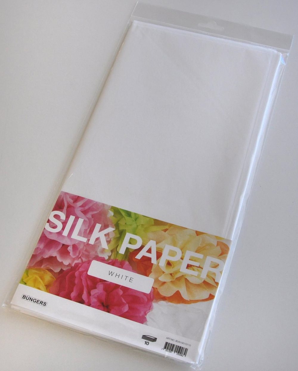 Silkespapper 50x70cm, Vit, 10 ark/fp