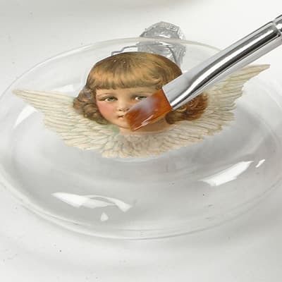 Platt Julkula i Glas 6 st - 8 cm