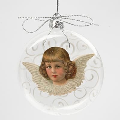Platt Julkula i Glas 6 st - 8 cm