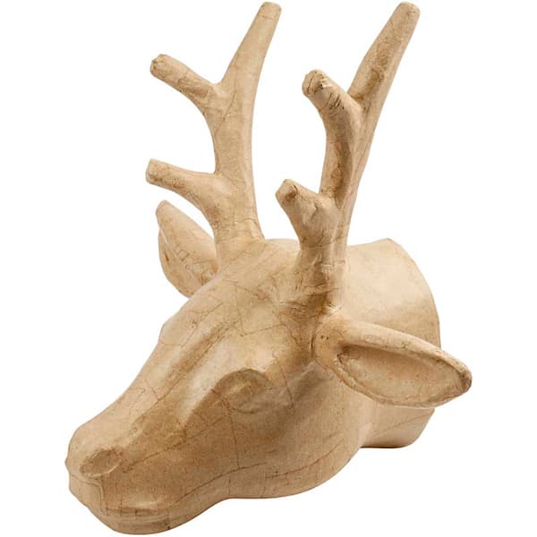 Papier Mache - Rådjurs Huvud - H: 30 cm
