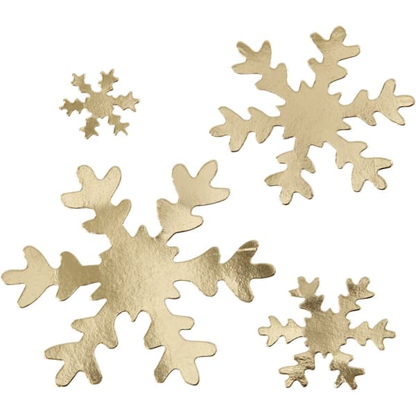 Snöflingor - Dia. 3-10 cm - Guld - 16st