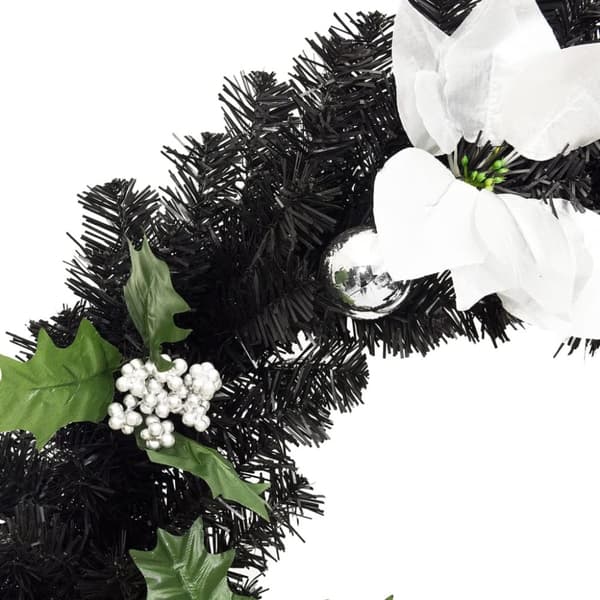 vidaXL Julkrans med lysdioder svart 60 cm PVC