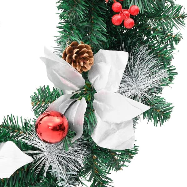 vidaXL Julkrans med lysdioder grön 60 cm PVC
