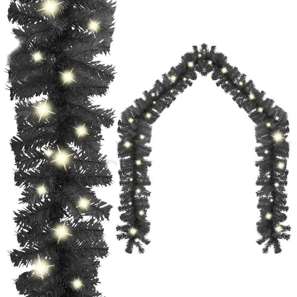 vidaXL Jouluköynnös LED-valoilla 20 m musta