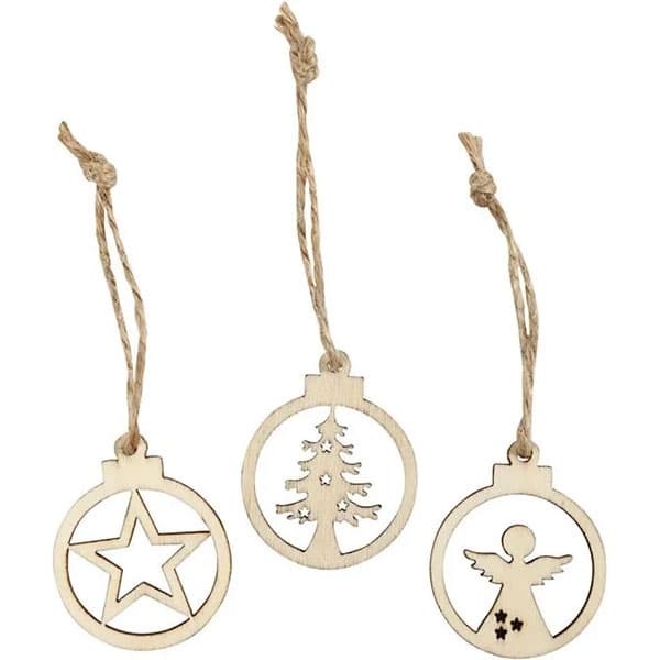 Trädekoration med upphängning - Julornament - 3 cm - 24 st