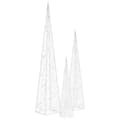 Miniatyrbilde 3 av 8: vidaXL Dekorativt LED lyskjeglesett i akryl kald hvit 30/45/60cm