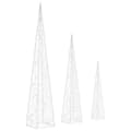 Miniatyrbilde 5 av 8: vidaXL Dekorativt LED lyskjeglesett i akryl kald hvit 30/45/60cm