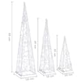 Miniatyrbilde 8 av 8: vidaXL Dekorativt LED lyskjeglesett i akryl kald hvit 30/45/60cm