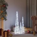 Miniatyrbilde 1 av 8: vidaXL Dekorativt LED lyskjeglesett i akryl kald hvit 30/45/60cm