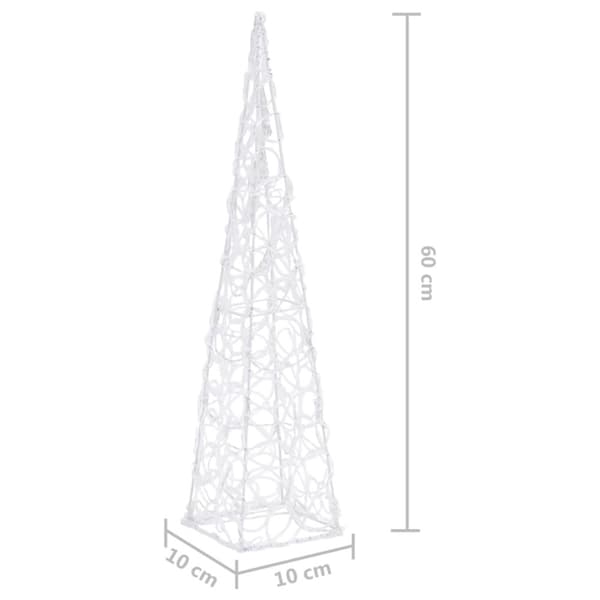 vidaXL Dekorativ LED-lyskjegle i akryl kaldhvit 60 cm