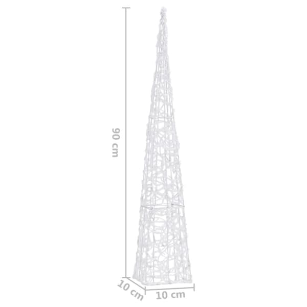 vidaXL dekorativ LED-lyskegle 90 cm akryl varm hvid