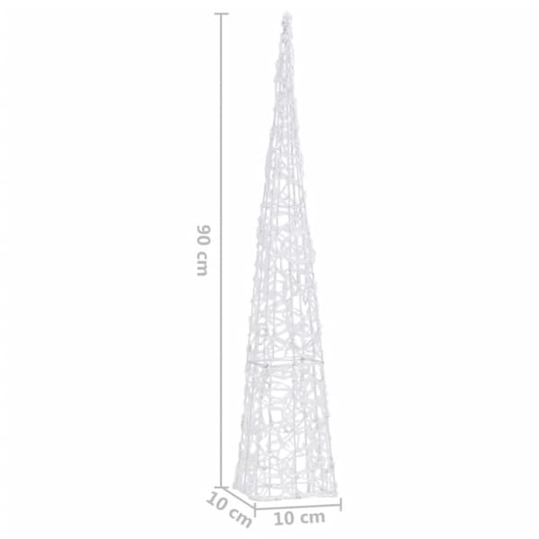 vidaXL LED koristevalokartio monivärinen akryyli 90 cm