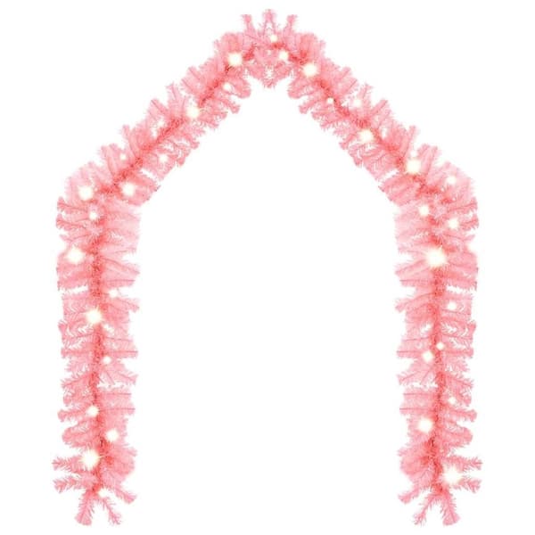 vidaXL Julgirlang med LED-lampor 10 m rosa