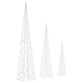 Miniatyrbilde 5 av 8: vidaXL Dekorativt LED lyskjeglesett i akryl blå 60/90/120cm