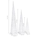 Miniatyrbilde 8 av 8: vidaXL Dekorativt LED lyskjeglesett i akryl blå 60/90/120cm