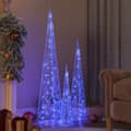 Miniatyrbilde 1 av 8: vidaXL Dekorativt LED lyskjeglesett i akryl blå 60/90/120cm