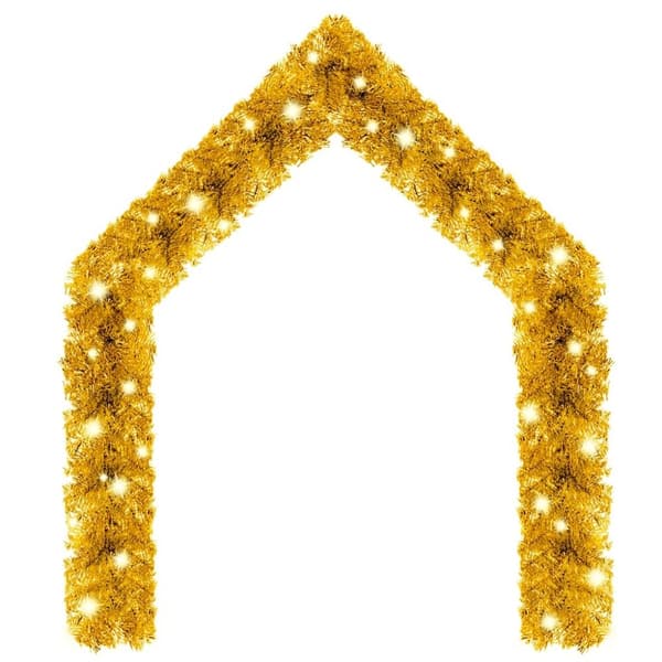 vidaXL Julgirlang med LED-lampor 10 m guld