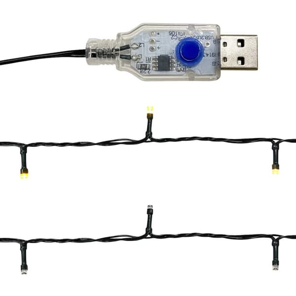 vidaXL Julgirlang med LED-lampor 10 m guld