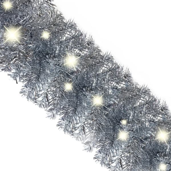vidaXL Jouluköynnös LED-valoilla 20 m hopea