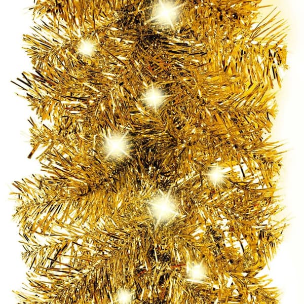 vidaXL juleguirlande med LED-lys 20 m guldfarvet
