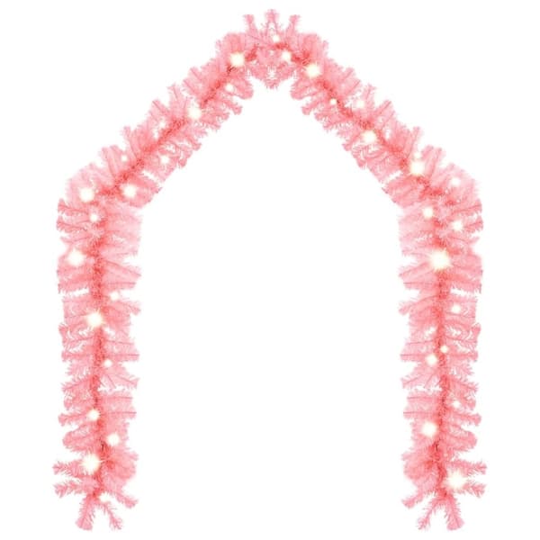 vidaXL Julgirlang med LED-lampor 5 m rosa