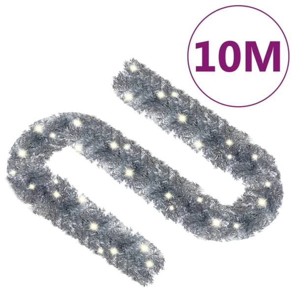 vidaXL Jouluköynnös LED-valoilla 10 m hopea
