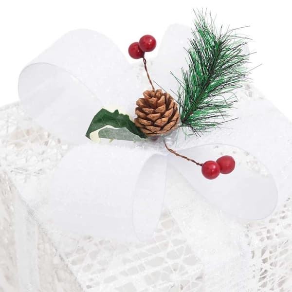 vidaXL Juldekoration julklappar 3 st vit ute/inne