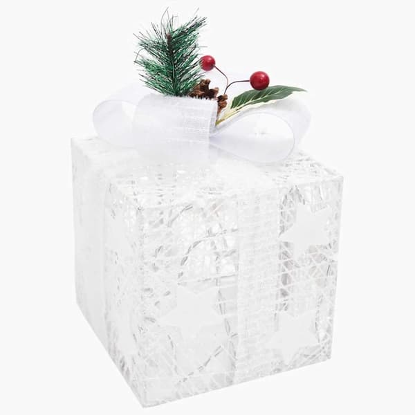 vidaXL Juldekoration julklappar 3 st vit ute/inne