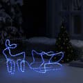 Pikkukuva 3 / 11: vidaXL Poro ja reki joulukoriste ulkokäyttöön 252 LED-valoa