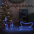 Pikkukuva 1 / 11: vidaXL Poro ja reki joulukoriste ulkokäyttöön 252 LED-valoa