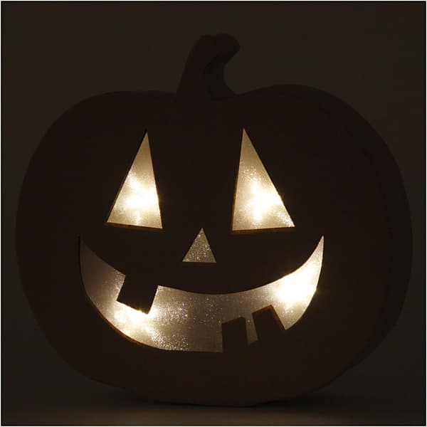 Pumpa med belysning - Glad - Höjd: 20 cm
