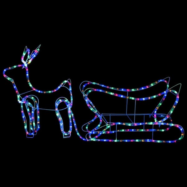vidaXL Poro ja reki joulukoriste ulkokäyttöön 252 LED-valoa