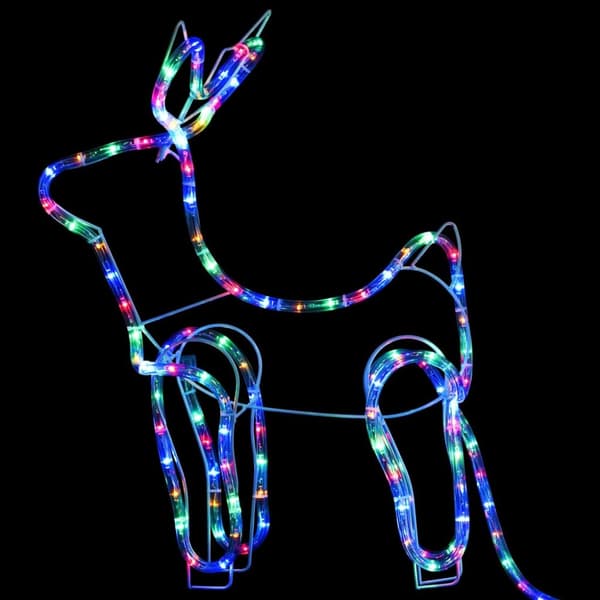vidaXL Poro ja reki joulukoriste ulkokäyttöön 252 LED-valoa