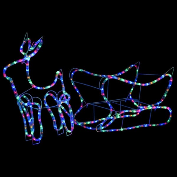 vidaXL Poro ja reki joulukoriste ulkokäyttöön 252 LED-valoa