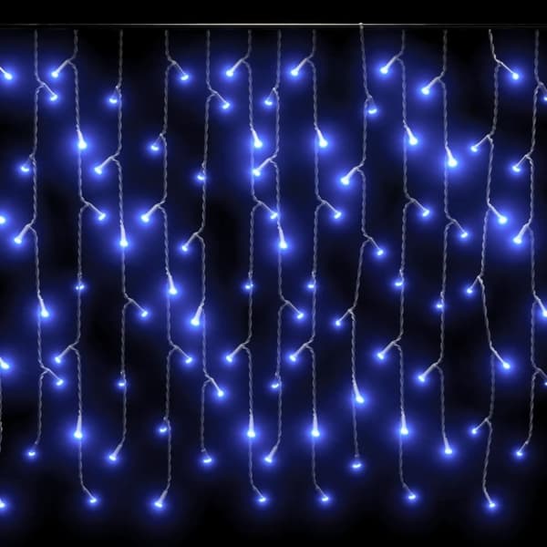 vidaXL lysgardin 10 m 400 LED'er 8 funktioner blå