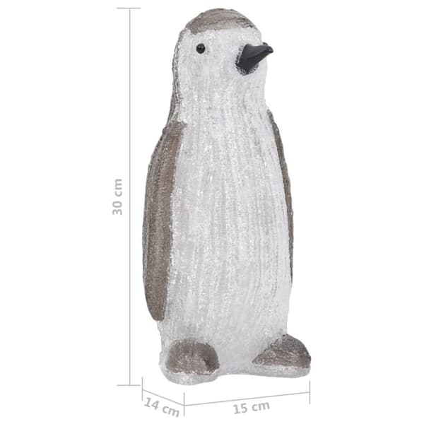 vidaXL LED-pingvinfigur akryl innendørs og utendørs 30 cm