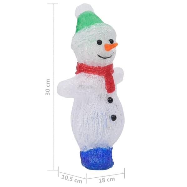 vidaXL LED-snømannfigur akryl innendørs og utendørs 30 cm